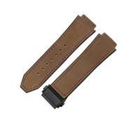 ZYFHYU Soft Comfortable Frosting Cowhide Watch Strap for Classic 19mm Rubber Underskin Wristband Replacement for Men Women for Men Women(Coffee-Black)
