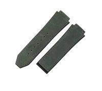 ZYFHYU Soft Comfortable Frosting Cowhide Watch Strap for Classic 19mm Rubber Underskin Wristband Replacement for Men Women for Men Women(Green-No Buckle)