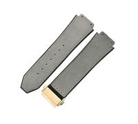 ZYFHYU Soft Comfortable Frosting Cowhide Watch Strap for Classic 19mm Rubber Underskin Wristband Replacement for Men Women for Men Women(Gray-Golden)