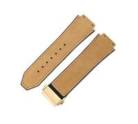 ZYFHYU Soft Comfortable Frosting Cowhide Watch Strap for Classic 19mm Rubber Underskin Wristband Replacement for Men Women for Men Women(Brown-Golden)