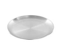 ZYFHYU Stainless steel multi-purpose plate 3Pcs 20Cm Stainless Steel Bone Spitting Dish Silver Shallow Tray Metal Dining Disc Round Plate Dessert Tableware for Party, Events, Table Service