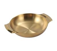 ZYFHYU Stainless steel multi-purpose plate Dessert Cake Stainless Steel Disc, Golden Baked Rice Restaurant Snack Plate for Party, Events, Table Service(Color 9)