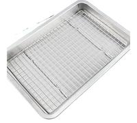 ZYFHYU Stainless steel multi-purpose plate Stainless Steel Grill Basket Grilling Set Secure Grip Shallow Mouth Flat Bottom Rectangular Plate For Fish Meat for Party, Events, Table Service