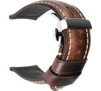 ZYFHYU Unisex PU Leather Watch Strap in 18mm, 19mm, 20mm, 22mm, 24mm, 26mm, Oil Wax Watchband Bracelet for tables(Dark Brown,18mm)