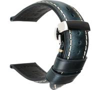 ZYFHYU Unisex PU Leather Watch Strap in 18mm, 19mm, 20mm, 22mm, 24mm, 26mm, Oil Wax Watchband Bracelet for tables(Blue,21mm)