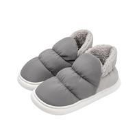 ZYFHYU Winter Warm Men Slippers Casual Non-slip Platform Flats Home Waterproof Non Slip Shoes Indoor Outdoor Thick Plush Women Slides for Women(Grey,36-37(Suggest 35-36))