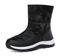 ZYFHYU Winter Women Boots Platform Women Snow Boots Warm Plush Ankle Boots Women High Top Boots Female Winter Shoes for Girls(Black,7)