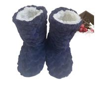 ZYFHYU Winter Women Slippers Shoes Winter Couple Floor Socks Adult Non-Slip Thickening Velvet Indoor Dance High-Tube Slippers for Women(Blue,41-42)