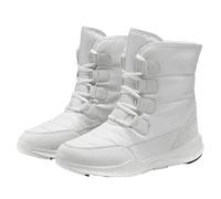 ZYFHYU Women Boots Winter White Snow Boot Short Style Water-resistance Upper Non-slip Plush Black for Girls(White,9.5)
