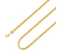 ZYFSHA 18k Real Gold Plated Rope Chain Necklace 2.5mm 8mm Stainless Steel Men Chain Necklace Women Chains 16 Inches 36 Inches