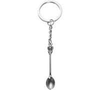 ZYFSHA 1Pc Mini Crown Spoon Keychain,Car key chain Key Ring Christmas Kitchen Spoon Crown Metal Key Chain Craft Gift Keychain Men（Silver 57x9mm）, Silver, 1