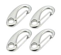 ZYFSHA 2.75 Inch Carabiner Clips Spring Snap Hooks,316 Stainless Steel Flag Hooks Flag Clips,Quick-Release Boat Hooks for Keychain,Dog Leash,Camping,Marine Use (4pcs)