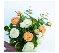 ZYFSHA Artificial Flowers Artificial Fake Flowers Artificial Roses Bridal Wedding Bouquet for Home Garden Party Wedding Silk Flowers Placed in The Living Roo