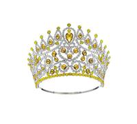 ZYFSHA Bride Crown Beauty Pageant Stage Show Tiaras And Crowns Rhinestone Baroque Full Circle Large Crown (Red)