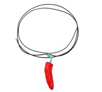 ZYFSHA Chilli Pepper Necklace Stylish Fun Red Hot Chili Pepper Necklace Pepper Pendant Rope Necklace for Women (Red)