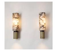 ZYFSHA Chinese Marble Wall lamp Copper lamp Luxury Natural Marble Wall lamp Villa Aisle Corridor Bedroom Study Wall Lamps LED Wall Lighting Lofty Ambition