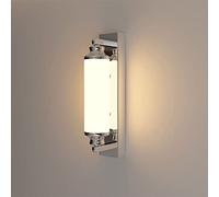 ZYFSHA Chrome Wall Sconce Lighting Glass Wall Lamp Shade Vanity Light, 20W LED Wall Mount Lighting Fitting Modern Hardwired Sconces for Living Room Bedroom Hallway Stairwell lofty ambition