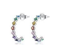 ZYFSHA Colorful Horse Stud Earring Rainbow Heart Star Moon Earrings for Women Jewelry,CQE1014-A