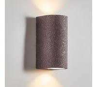 ZYFSHA Handmade Modern Stone Texture Wall Sconce - Up Down Light Cylinder Lamp for Bedroom Corridor Entryway - 8" Height Natural Gray Decor with Star-Pattern Yellow Aent