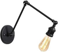 ZYFSHA Long Swing Arm Wall Sconce Light Foldable Teles LOFT Metal Wrought Iron Wall Lights Adjustable Industrial Retro Bedside Reading Wall Lamps for Bedroom Hallway Living Room