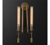 ZYFSHA Mid Century Modern Long Tube Glass Wall Sconce Double d Bar Black Linear Bathroom Vanity Wall Sconce Over Mirror Industrial Wall Lamp for Bedroom Bedside Living Room Hallway