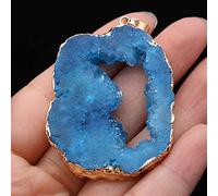 ZYFSHA Natural crystal rough 1PC Natural Stone Gem Blue Crystal Bud Pendant Handmade Crafts DIY Charm Necklace Bracelet Earring Jewelry Accessories Gift Making (Color : Green)