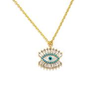 ZYFSHA Necklace Pendant Chain Men Women Jewellery Butterfly Blue Evil Eye Necklace Round Pendant Necklace For Women Girls 20