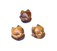 ZYFSHA Necklaces Natural Yellow Tiger Eye Stone Fox Pendant Carved Gemstone Stone Pendant Amulet Mythical Animal Necklace Pendant Jewerly, 2PCS (Color : 1PC)