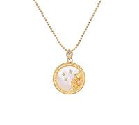 ZYFSHA Necklaces Necklace S925 Sterling Silver Female Clavicle Chain Twelve Constellation Shell Pendant,Jewelry Gifts for Women Party/Anniversary Day/Birthday,Aquarius,A