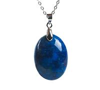 ZYFSHA Necklaces Necklaces Blue Natural Lapis Lazuli Gemstone Crystal Bead Necklace Pendant 25x19x8mm