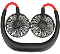 ZYFSHA Reliable Mini fan Hand-held Folding Fan Home Hanging Neck Small Fan-rechargeable/Foldable/Three-speed Wind Speed, Aroma Fan Hanging Neck Fan (Color : Black)