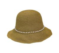 ZYFSHA Spring/Summer Pearl Chain Hat Sun Hat Ladies Foldable Travel Trip Beat Sun Protection Beach Hat