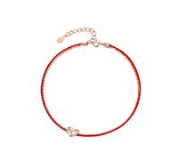ZYFSHA Sterling Silver Anklet Female Feeling Palace Red Rope Net Red Anklet Simple Foot Chain Small Ins Birthday Gift (Color : Photo Color)