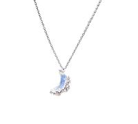 ZYFSHA Sterling Silver Necklaces, 925 Sterling Silver Moonstone Moon Charm Necklace Pendant Statement Jewelry for Women Girls Wedding Choker