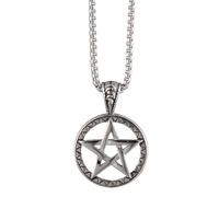 ZYFSHA Sterling Silver Necklaces, Necklace Hip-hop Simplified Five-Pointed Star Pendant Personalized Necklace for Men and Women Couples Gift