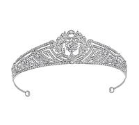 ZYFSHA Tiara Alloy Crystal Leaf Bridal Cubic Zirconia Crown Rhinestone Headband WHair
