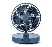 ZYFSHA USB Small Fan Portable Foldable Mute Office Table Small Folding Fan Dormitory Student Mini Fan Charging Model (Color : Blue)