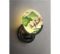 ZYFSHA Wall Light Mirror Reading Lamp Ice Cracked Glass Enamel Wall Lamp, Modern - Luxury Dimmable Art Decoration Wall Light, Compatible with Bedroom Living Aisles Bedside Decor Lamp (Black, f) LED