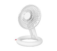 ZYFSHA Wireless Desk Fan Folding Fan Desktop Mini Retractable Shaking Head Ceiling Fan Usb Soft Sound Circulation Small Fan (Color : White)