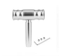 Zyfto Universal Car Auto T Shape Aircraft Joystick Gear Shift Knob 114mm Aluminum Alloy Shifter Stick Levers Head(Silver)