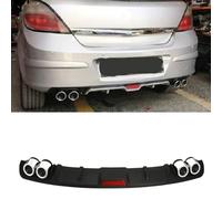 Zyfwzc ABS/Car Rear Bumper Diffuser Lip Spoiler for Opel Vauxhall Astra H,Lower Body Kit Exhaust Guard Splitter Color: (black/silver),A-Black
