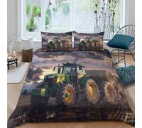 ZYGAOKDD 3D Bedding Set Kids Farm Tractor Comforter Cover for Boys Teens Youth, Soft Microfiber Duvet Cover 3 Pcs Bedspread Cover with Zipper Double（200x200cm）