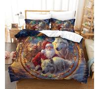 ZYGAOKDD 3D Bedding Sets,Father Christmas Duvet Cover, Christmas Theme Comforter Cover for Kid Teens Boys And Girls Man, Modern Bedroom Decor 3 Pcs Bedding Set Single(140x200cm)