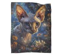 ZYGAOKDD 3D Blanket Fleece Throw Blanket for Sphynx Cat Gifts for Women Men Girls Boys All Seasons Super Soft Cozy Plush Throws Blanket for Couch Sofa Bed Office 50x60inch(127x152cm)