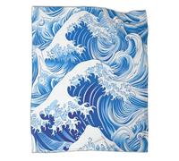 ZYGAOKDD 3D Blanket For Kids Adults Fleece Blanket Reversible Ocean Waves Pattern Throw Twin 70x80inch(180x200cm)