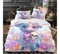 ZYGAOKDD 3D Duvet Cover Set Cute Highland Cow for Children's And Adults Printed Quilt Bedding Set with Pillow Cases Single(140x200cm)