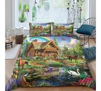 ZYGAOKDD 3d Printed Bedding Set Animal Cabin Duvet Cover Set Soft Microfiber Comforter Cover 3 Pieces Bedding with Zipeer Closure for Kids Teens Adults King（220x240cm）