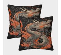 ZYGAOKDD 3D Printed Chinese Dragon Cushion Cover Home Couch Sofa Decorative Set of 2 Square Pillowcase Home Decorative for Couch Outdoor Sofa Bedroom Living Room 40x40cm