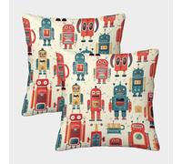 ZYGAOKDD 3D Printed Super Robot Square Pillowcases Pillow Case Cushion Decorative Super Soft Pack of 2 for Sofa Couch Bed 40x40cm