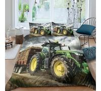ZYGAOKDD 3Pcs Farm Tractor Bedding Set Bedding Duvet Cover Printed Quilt Cover,3D Duvet Cover for Boys Adult, Microfibre, Bedding Duvet Cover Set with Pillowcases King（220x240cm）